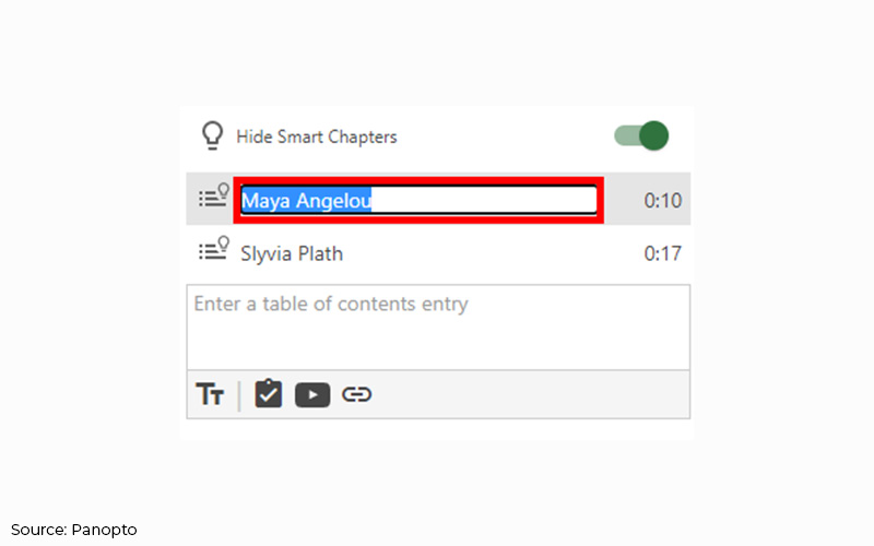 Panopto's smart chapters feature