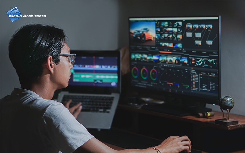 Media Architects editor performing post-production on a live event video.